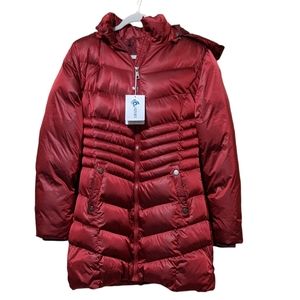 Szory Mf010 quilted puffy coat hooded decorative faux fur outer wear M